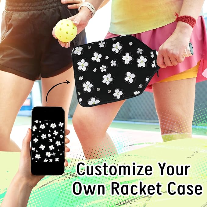 Stripe Design Pickleball Paddle Cover - Protective Polyester Sleeve for Paddles