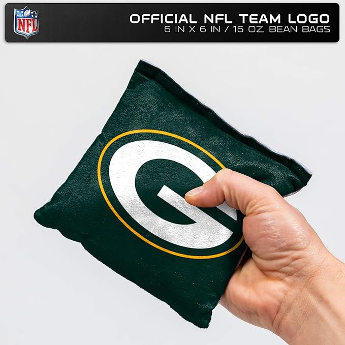 NFL Pro Football Dual Sided Bean Bags by Wild Sports, 8 Count, Premium Toss Bags for Cornhole Set - Great for Tailgates, Outdoors, Backyard