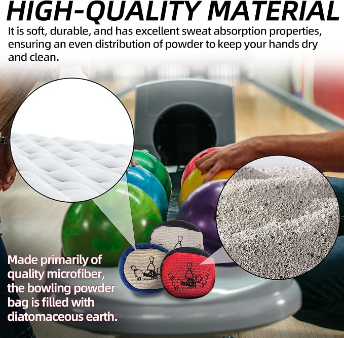 TonGass Microfiber Ultra Dry Bowling Grip Ball, Microfiber Bowling Grip Bags, Bowlings Powder Bag for Hands Use - Multicolor