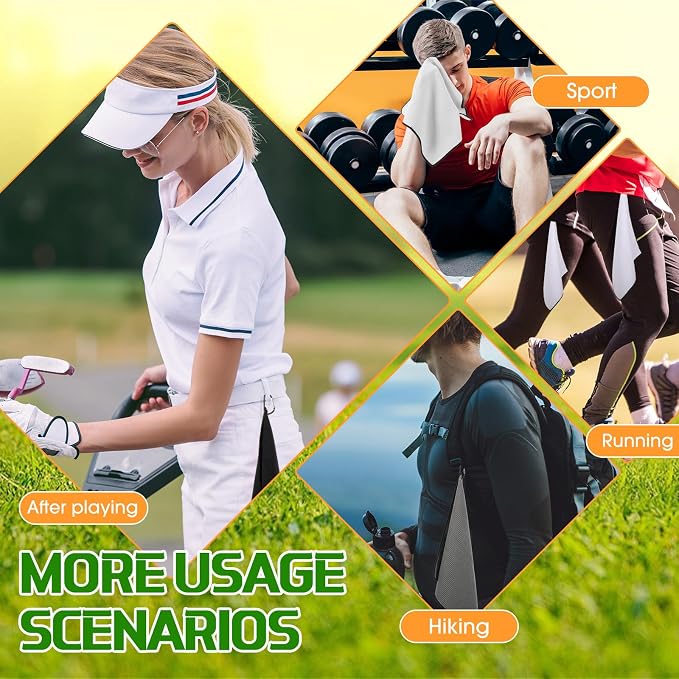 Batiyeer Golf Towels Bulk for Bags, 16"x16" Microfiber Waffle Pattern Golf Towel with Clip for Tournament, Club, Fitness