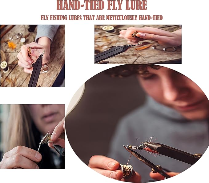 Nymphs for Fly Fishing Kit Premium Hand Tied Trout Bass Flies with Fly Box