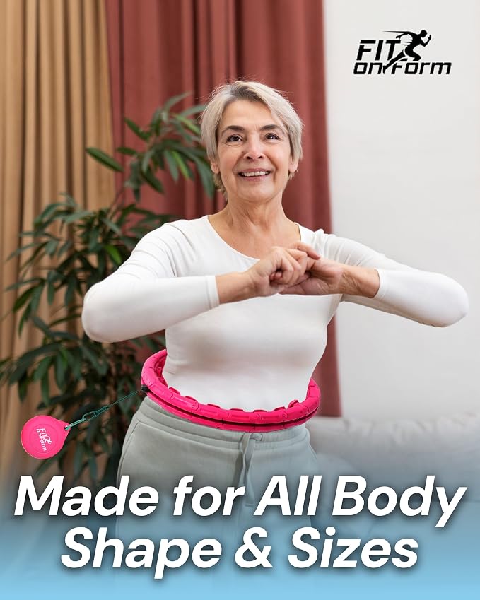 FIT ON FORM Infinity Weighted Hula Hoop for Adults Weight Loss, Smart Exercise Hola Circle Hoop for Women Abs Workout