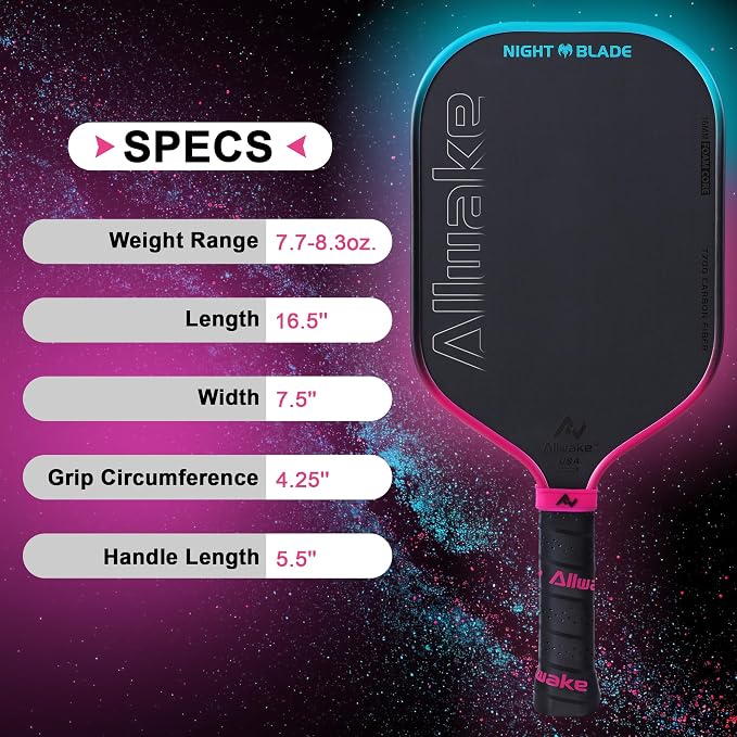 Professional Pickleball Paddles - T700 Raw Carbon Fiber with Foam Injected Edges for Expanded Sweet Spot - Control & Power Paddle for All-Level Players ﻿ ﻿