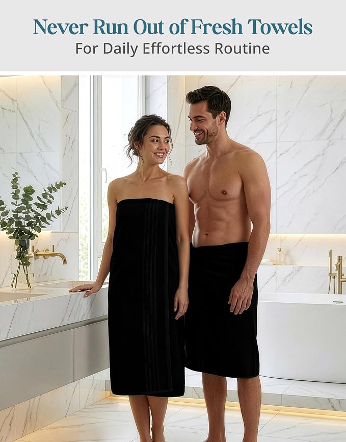 Casa Platino Bath Sheet Towel Set, 4 Pack Bath Sheet(36"x 72"), 100% Ring Spun Cotton Bath Sheets, Lightweight Black Bath Sheet, Highly Absorbent Black Towels, Quick Drying Towels Set, Soft Towel