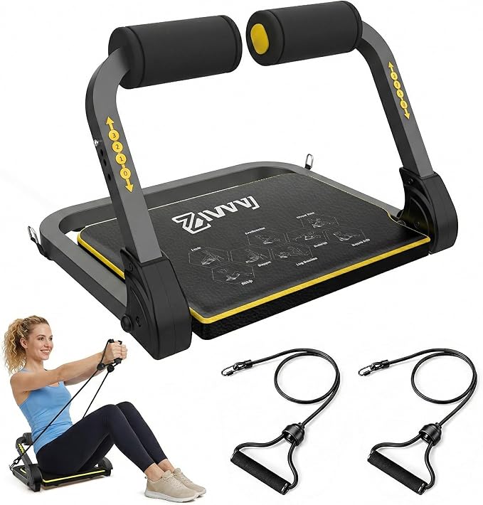 ZIWWVY Foldable Ab Machine for Home Gym Core Workout | Foldable & Space-Saving,330lb Max Load, 4-Level Intensity, Premium Comfort, Home Gym Essential