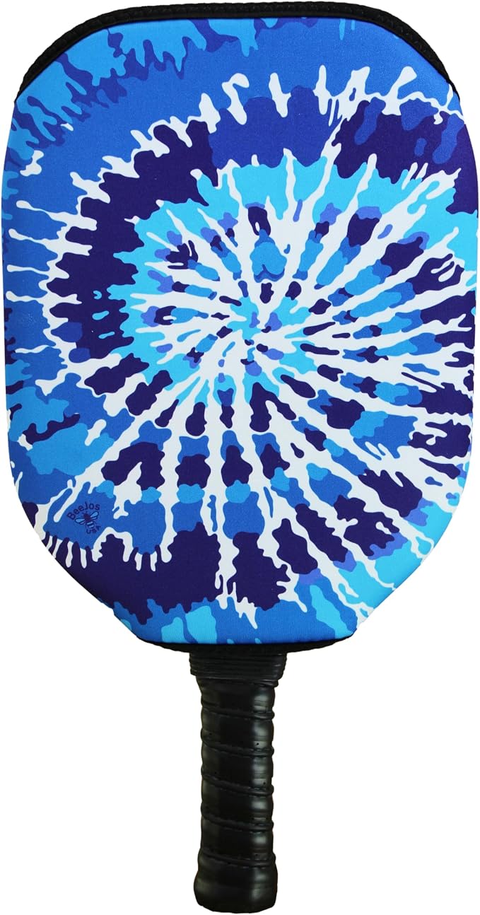BeeJos Spirl Tie-Dye: Premium Slip-On Pickleball Paddle Cover-Fits Standard Size Paddles-Zipperless (Paddle not Included) Handmade in USA