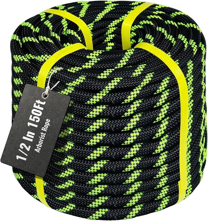10mm/12.7mm Arborist Rope,3825lbs-9000lbs Double Braided Arborist Bull Rope for Tree Rigging & Pulling,Heavy Duty Rope for Tree Work,Rappelling, Swing Sailing Hiking Camping