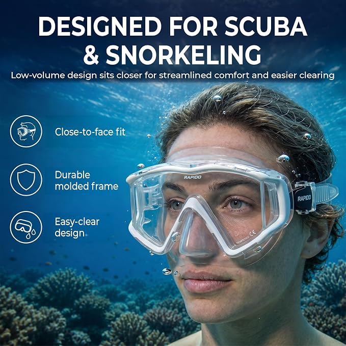 Rapido Clareza Three Lens Mask and Snorkel Combo