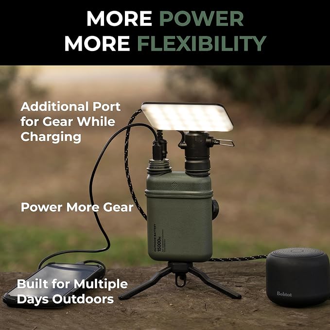 NESTOUT Rugged Power Bank, 15000mAh Outdoor Charger, 32W USB-C Fast Charging PD, Waterproof IP67, Durable Shockproof, Battery Pack for iPhone Tablet Hiking Travel Camping (Olive Green, 15000mAh)