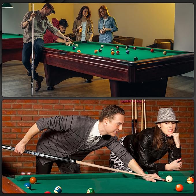 Kmise Professional Pool Cue Stick, 18 19 20oz Canadian Maple Cue Sticks, Low Deflection Shaft with Telescopic Extension Cue