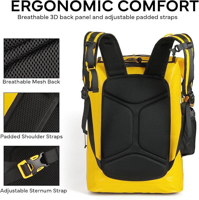 Waterproof Dry Bag Backpack 30L | Roll-top waterproof design, Men WomenTeens, Kayaking Boating Hiking, Camping Rafting Fishing, Travel Outdoor