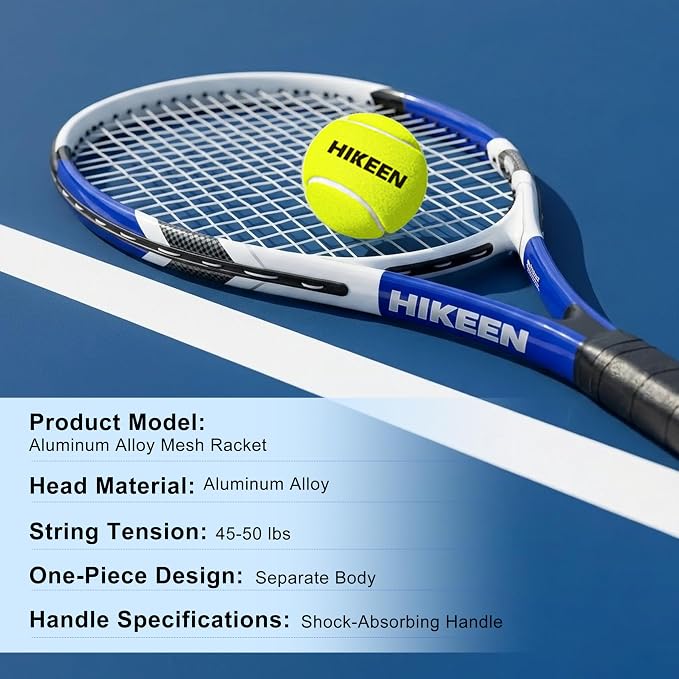 Hikeen Premium Tennis Trainer Rebound with Metal Base,Portable Solo Tennis Trainer Set with 3 Highly Elastic String Balls,Tennis Practice Equipment for Adult Kids an Beginners