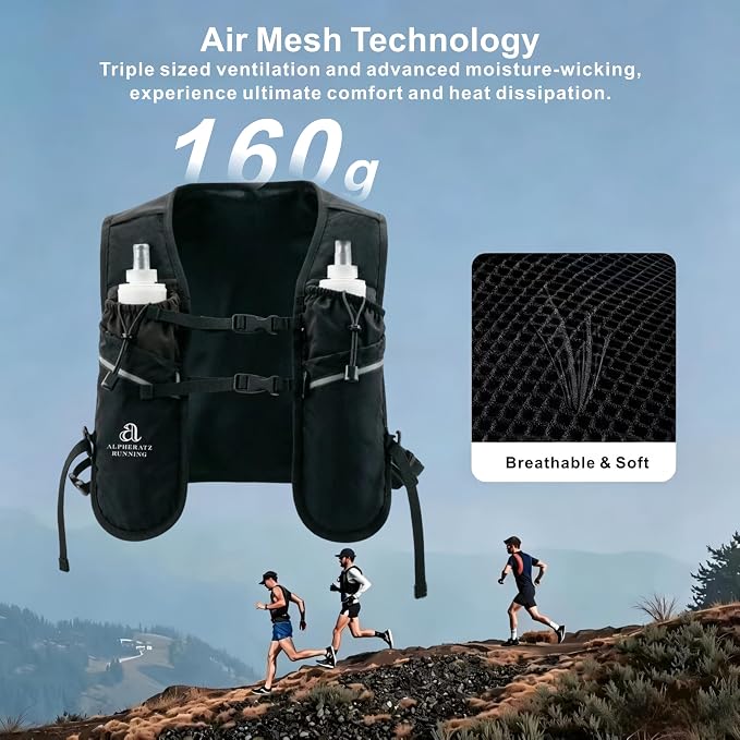 Alpheratz Running Vest for Runners, Hydration Compatible, Multiple Pockets, Adjustable - Long Distance & Marathon Running Vest