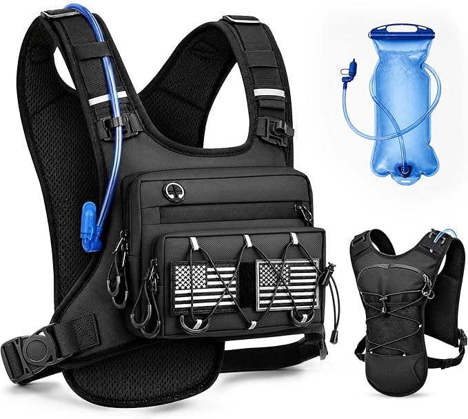 Running Vest for Men & Women – Water Backpack with Upgraded 2L Leak-Proof Bladder, No-Bounce Fit & 3-Pocket Organized Storage, Reflective Hydration Backpack for Running, Hiking & Cycling