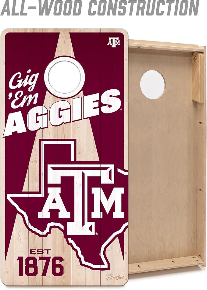 YouTheFan NCAA 2’ x 4’ Professional Wood Cornhole Game