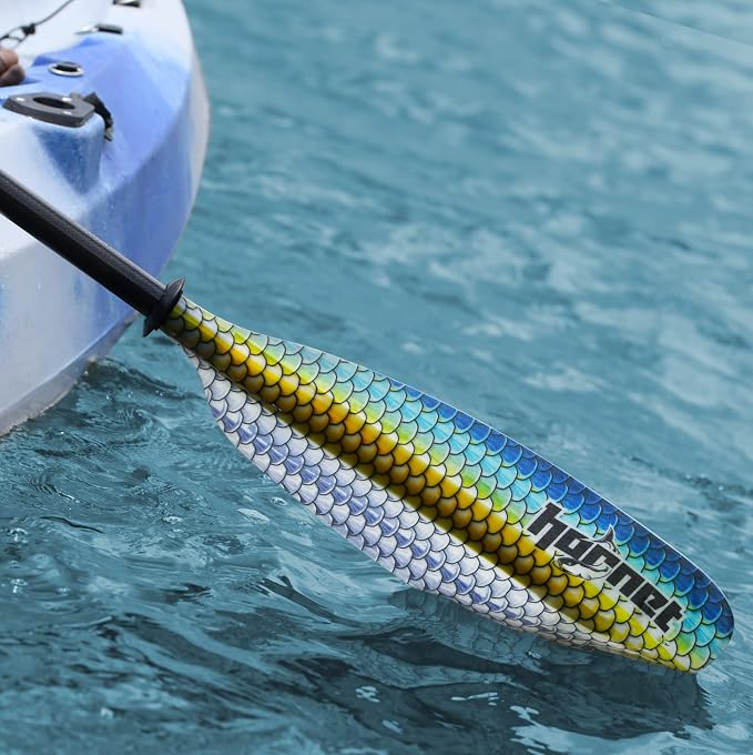 Hornet Watersports Fiberglass Kayak Paddle for Adults- Ideal for Touring, Fishing and Boating- 90.5 inches / 230CM Adjustable with Carbon Fiber Shaft- Kayak Oars Kayaking Equipment