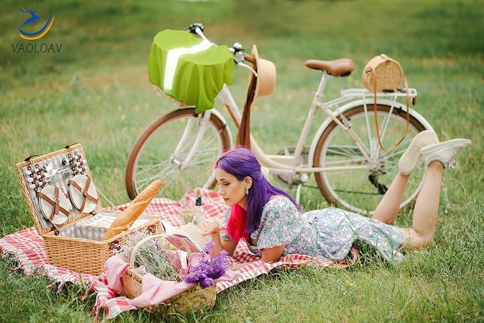 Bike Basket Cover Reflective Bike Front Basket Rain Cover Green