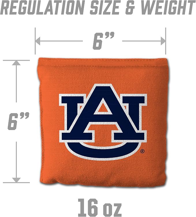 YouTheFan Officially-Licensed NCAA Set of 8 Cornhole Bags - All Weather Dual Sided Slide & Stop - Regulation Size with Carry case