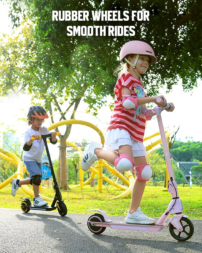 ZDZA ZK01 Electric Scooter for Kids Ages 6–12, Foldable & Lightweight, Adjustable Speed (5/8/10 MPH), LED Display, Kids' Electric Scooter with Headlights & Ambient Lighting