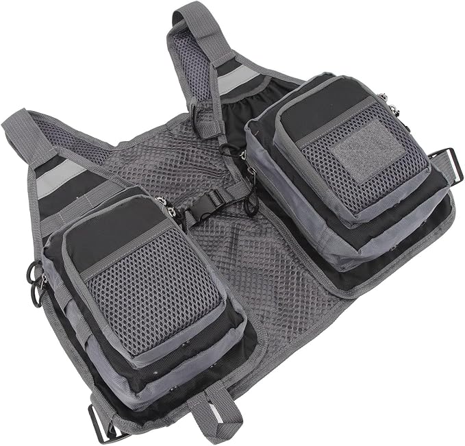 Fly Fishing Vest, Multi Pockets Lightweight Mesh Vest with Adjustable Straps for Men and Women, Breathable Fishing Gear for Trout Travel
