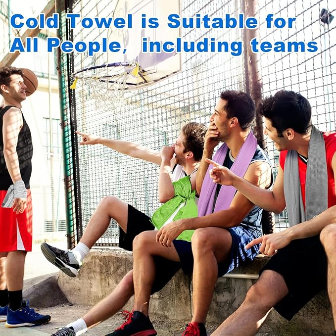 Sukeen Cooling Towels for Neck and Face(40"x12"), Cool Towels for Neck, Cooling Towels for Hot Weather, Sweat Towel for Gym, Workout, Sports, Green Dark Gray 20Pcs