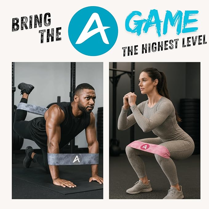 Buy More Discount AnaErgetic Premium Resistance Bands, Exercise Workout Bands for Women and Men, Pilates Yoga Flexbands, 4 Sets of Stretch Bands for Booty Legs, Durable Fabric, Home Workout