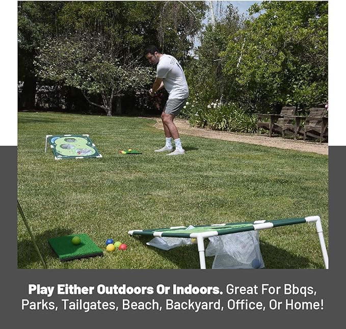 Golf Cornhole Set - Golf Yard Game - Chipping Practice Set for Both Indoors and Outdoors - Perfect Golf Gift for Men