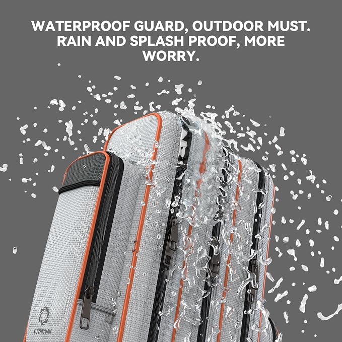 Fishing Rod Case & Bag Triple-Layer - 1680D Oxford, Wire-Reinforced Anti-Deforming, Foldable Portable, Quick-Access Compartments, Fishing Gift for Men Anglers