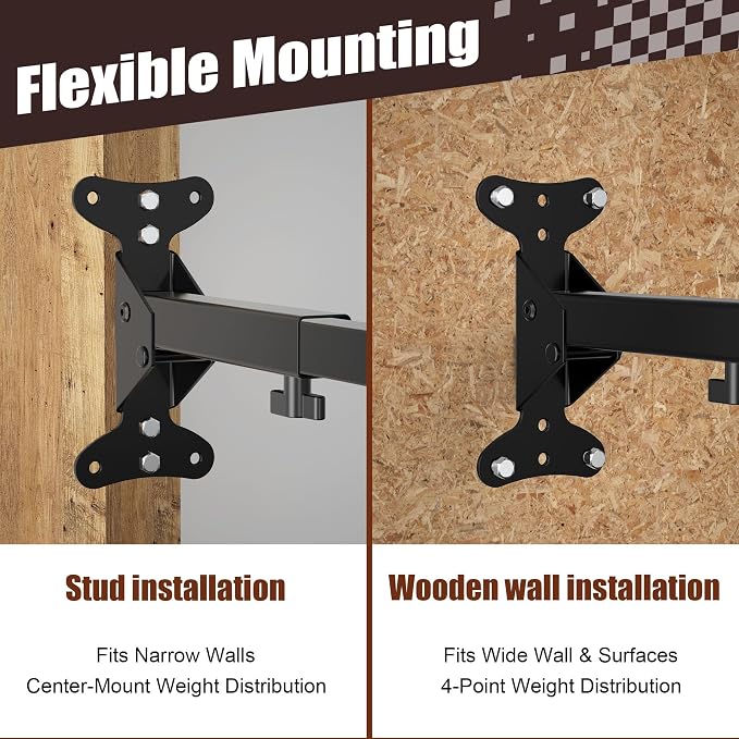 Bike Wall Mount Hanger for Garage, Heavy-Duty Durable Aluminum Alloy Horizontal Bicycle Storage Rack with Adjustable Hook, Hold up to 66lbs, for Road Mountain Hybrid Bikes in Garage