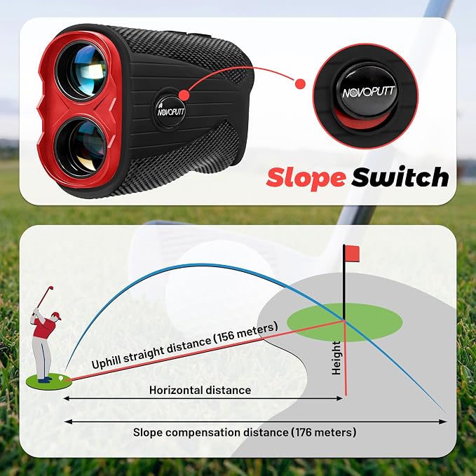 Golf Rangefinder with Slope - 1200 Yards Range Finder for Golfing/Hunting, 7X Magnification, Flag Pole Locking Vibration, Rechargeable Range Finders with Magnet Stripe, Best Golf Accessories Gift