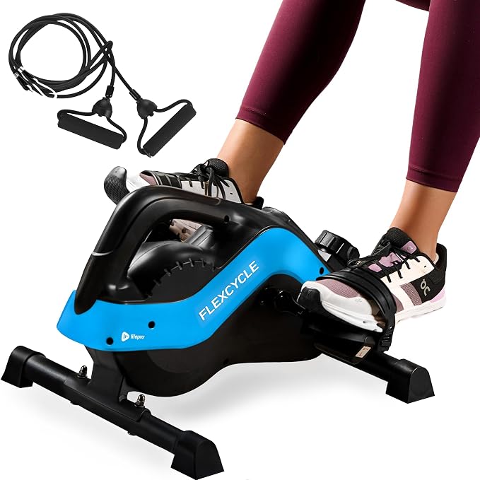 Lifepro Under Desk Elliptical Machine & Mini Bike – Quiet Desk Bike Pedal Exerciser for Seniors – FlexCycle Compact Under-Desk Bike & Foot Cycle Peddler – Portable Exercise Equipment for Home Office