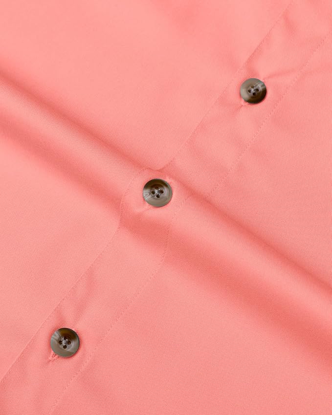 Alimens & Gentle Short Sleeve Fishing Shirt Wicking Fabric Sun Protection Casual Button Down Shirts