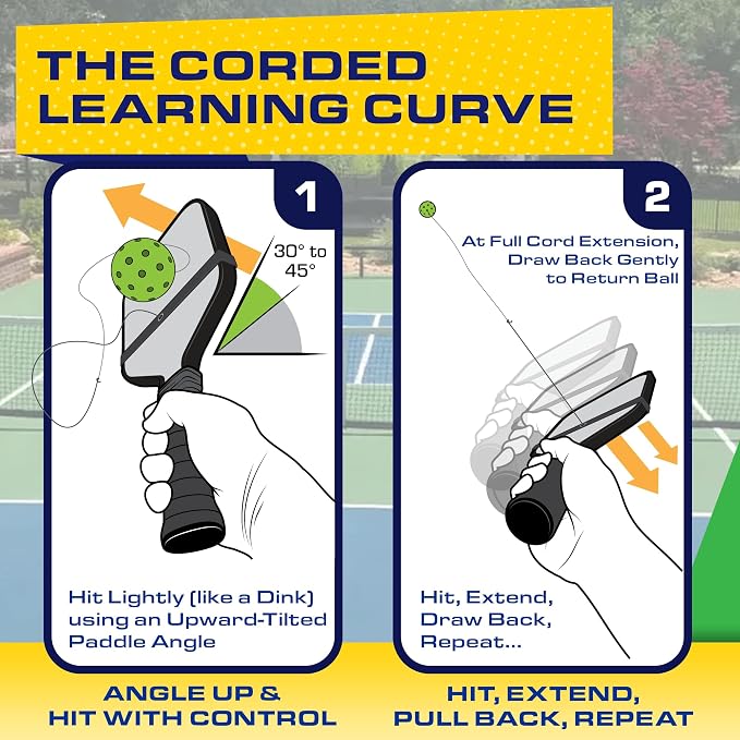 BOSS Pickleball Trainer Ball with String - Pickleball Rebounder for Dink Practice & Hand Eye Coordination