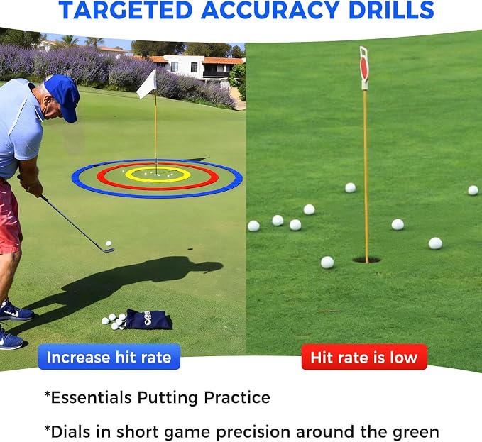 3 Pcs Golf Target Circle Training Aid,Putting and Chipping Training Tool - Short Game Improvement & Ideal for Chipping and Putting
