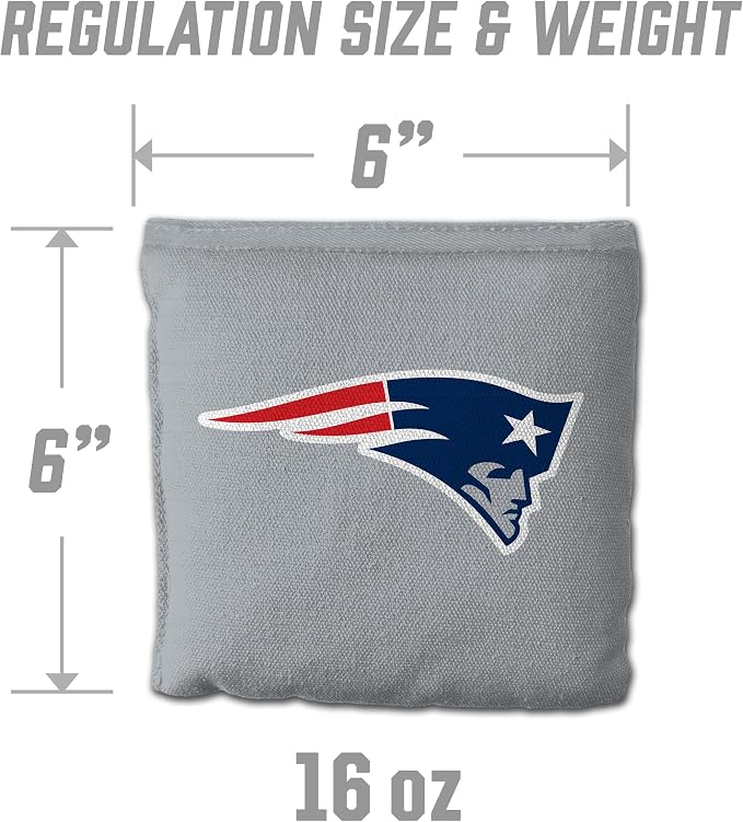 YouTheFan Officially-licensed NFL Set of 8 Cornhole Bags - All Weather Dual Sided Slide & Stop - regulation size