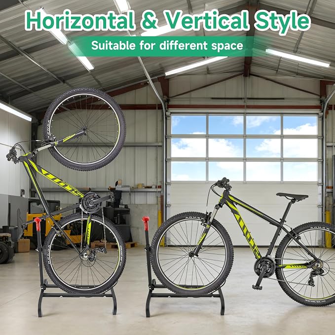 SANLIKE Vertical Bike Stand,Freestanding Space-Saving Bike Rack with Adjustable Height,The Original Vertical Bicycle Floor Stand for Garage Storage, Indoor and Outdoor-Safe & Secure Bike Storage Rack