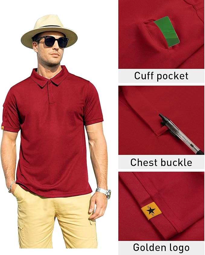 ZITY Mens Polo Shirt Short Sleeve Sports Tactical T-Shirt Athletic Golf Polos Daily Casual Stylish Collared Shirts for Men