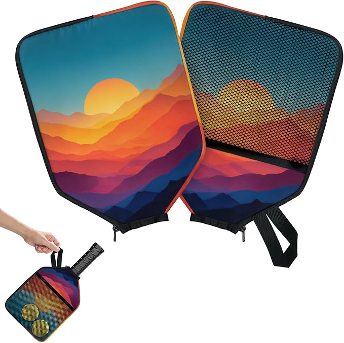 Stripe Design Pickleball Paddle Cover - Protective Polyester Sleeve for Paddles