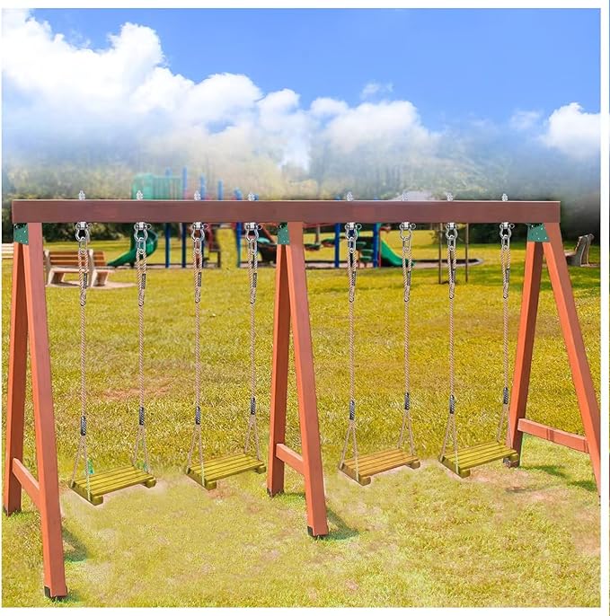 4 Pcs EZ Frame Brackets Accessories, A-Frame Brackets for Wooden Swing Set Beam, High Strength Support Fitting, Green