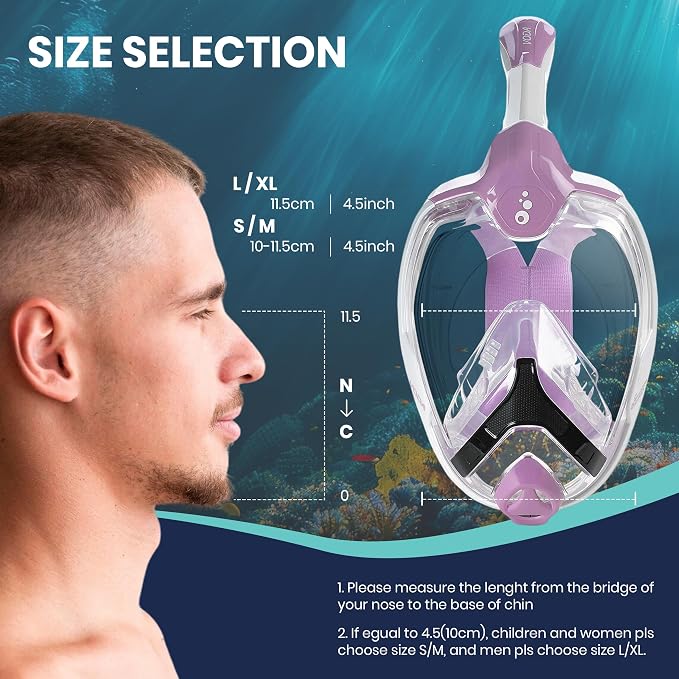 Phantom Aquatics Voda Full Face Snorkel Mask