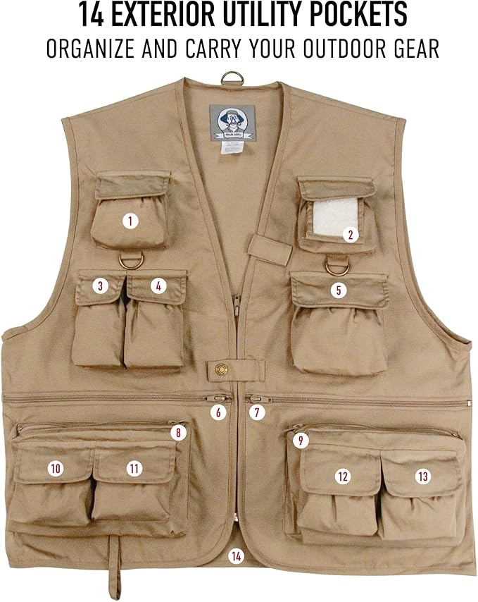 Rothco Uncle Milty Travel Vest - Outdoor Fishing Camping 17 Cargo Pocket Jacket