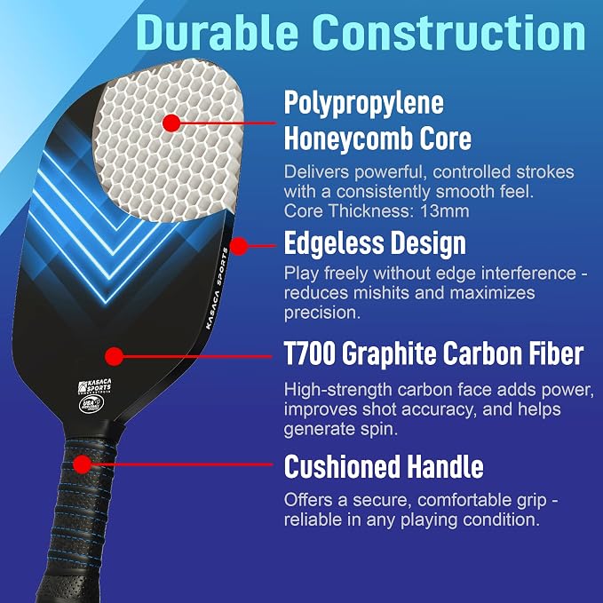 Pickleball Paddles, USAPA Carbon Fiber Pickleball Paddle with Pickle Ball Paddle Cover, Pickle Ball Raquette Pickle Ball Racket Edgeless Style