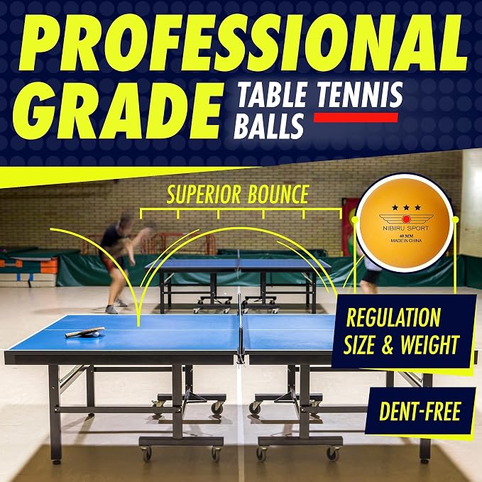 NIBIRU SPORT Professional Ping Pong Paddle Sets, 2 Paddle or 4 Paddle Table Tennis Set with Tournament Quality Balls and Carry Bag/Storage Case, Table Tennis Equipment & Ping Pong Accessories