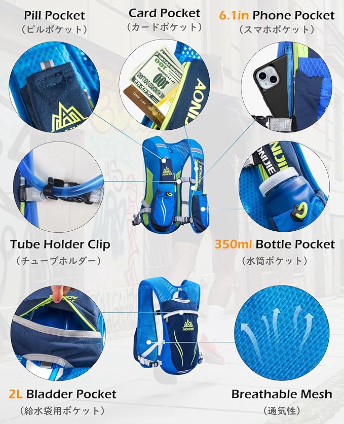 TRIWONDER Running Vest Hydration Pack Backpack for Men & Women, Lightweight Trail Marathon Run Race Vest for Cycling Jogging