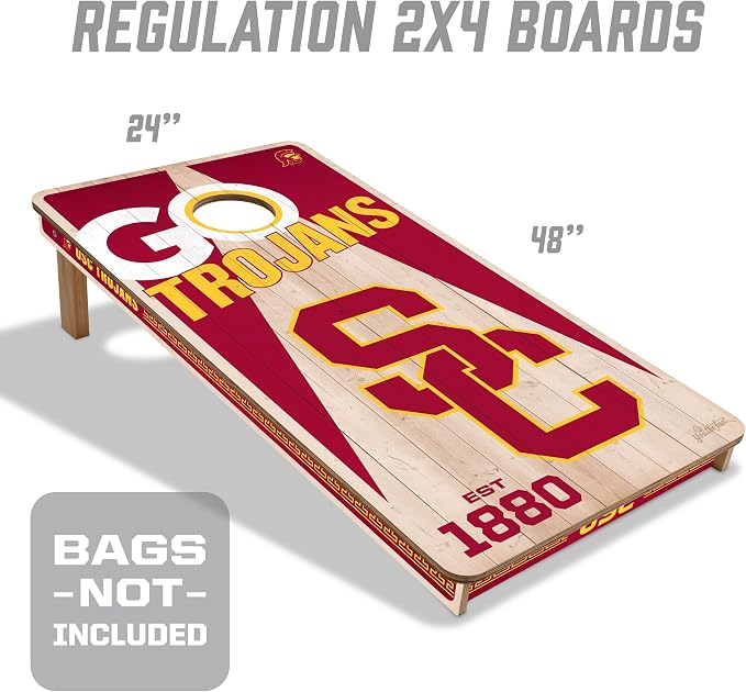YouTheFan NCAA 2’ x 4’ Professional Wood Cornhole Game
