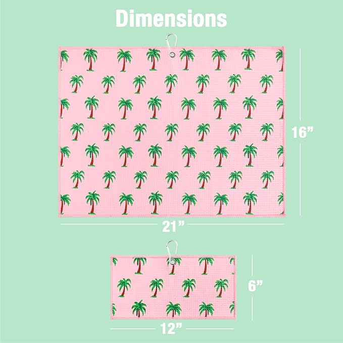 Golf Towel Gift for Golf Bags with Clip for Men & Women, Waffle Weave Microfiber Towel with Industrial Strength Clip Hook for Strong Hold to Golf Carts or Clubs, Set of 6
