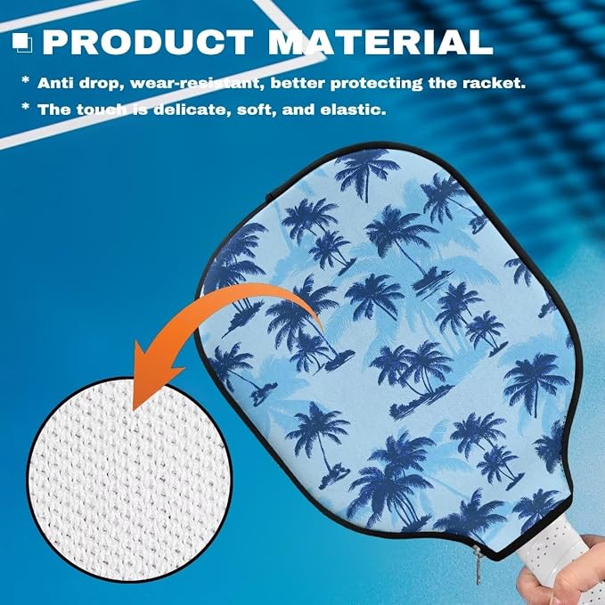 Blue Camo Corgi Pattern Print Pickleball Paddle Covers Only Paddles Holder Sleeve Fits Most Rackets