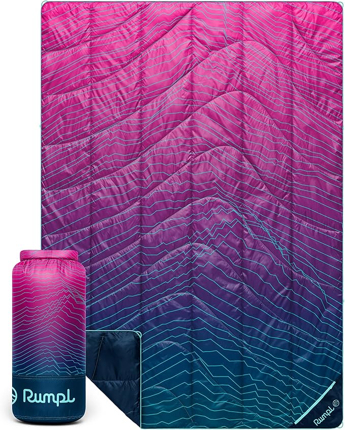 Rumpl Backcountry Puffy Blanket, Ultra-Portable and Lightweight Adventure Blanket, 1-Person (52x75 inches), Moraine