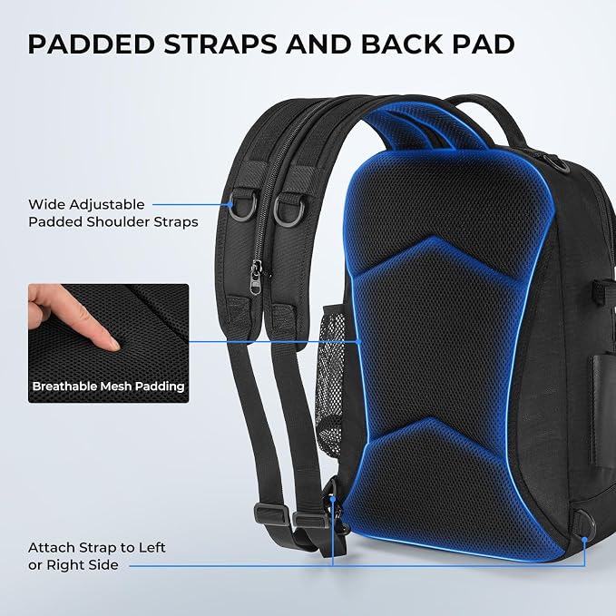 KastKing BaitSpace Fishing Sling Bag, Fishing Backpack with Rod & Beverage Holder, Tackle Bag for Fishing Gear