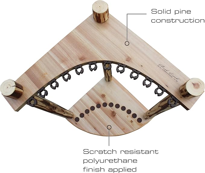 Corner Log 12 Fishing Rod Rack, Rustic